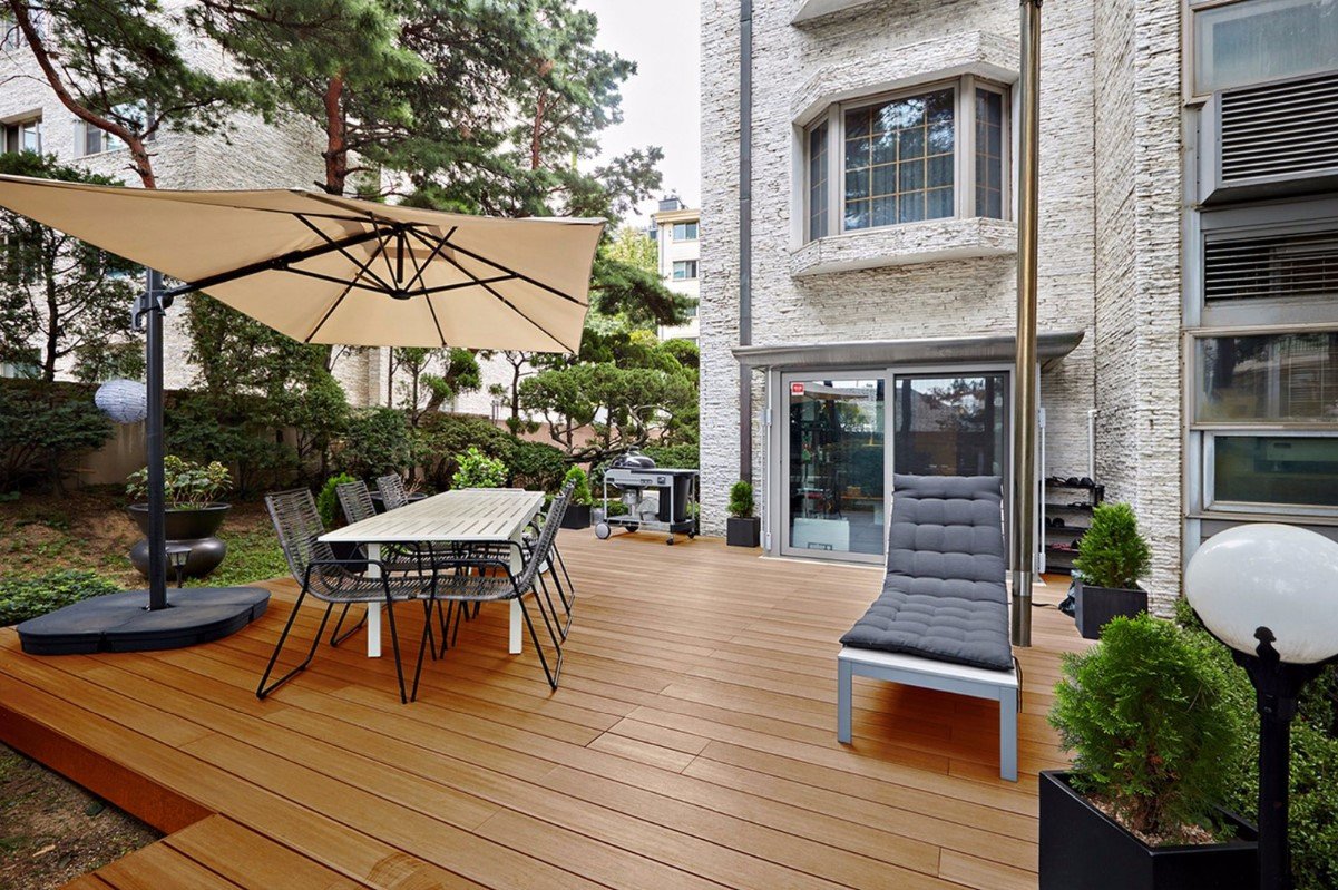 美新塑木-顏色實景模擬-柚木色