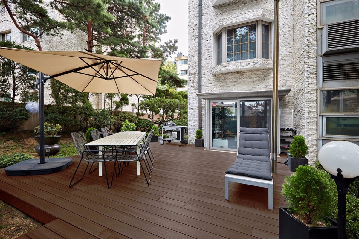 美新塑木-顏色實景模擬-胡桃木色