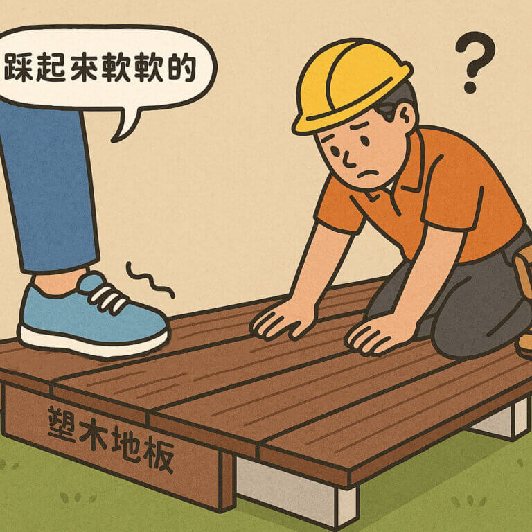 塑木地板踩起來軟軟的，木工師傅的做法對嗎？